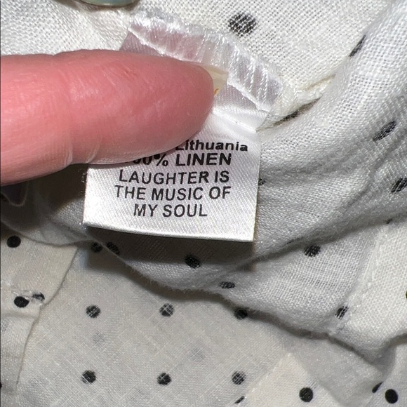 Flax Linen Ivory and Black Dotted Sweater M - Picture 5 of 5